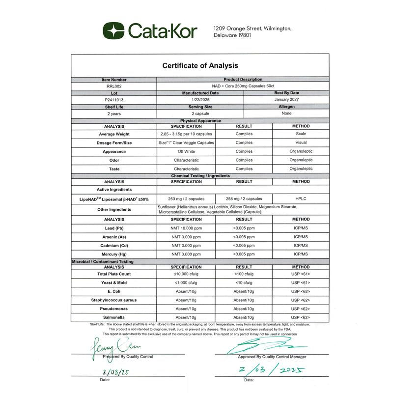 Cata-Kor | NAD+ Booster Supplement